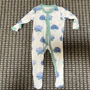 Kyte BABY Floral Onesie with Blue and Green Accents